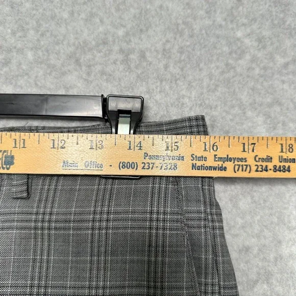 Linea Uomo Mens Grey Glen Plaid 3-Piece Performance Suit 38 Long 32 Waist Wool
